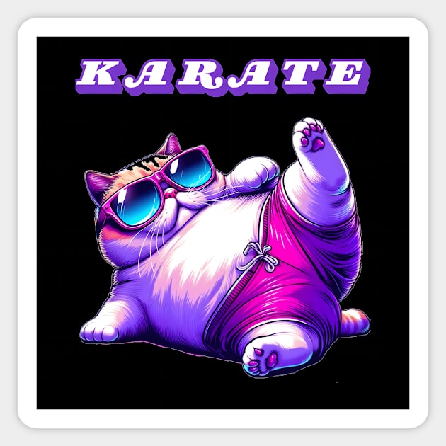 Karate cat Sticker by NightvisionDesign